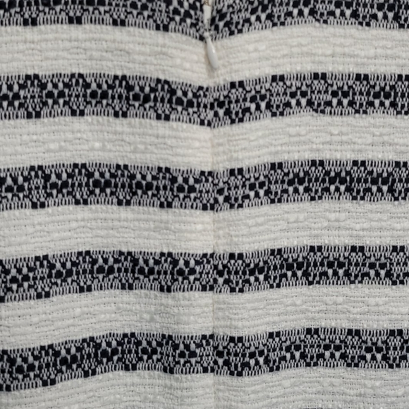 J Crew Tweed Sheath Dress Striped VNeck Navy Ivory - Picture 9 of 12